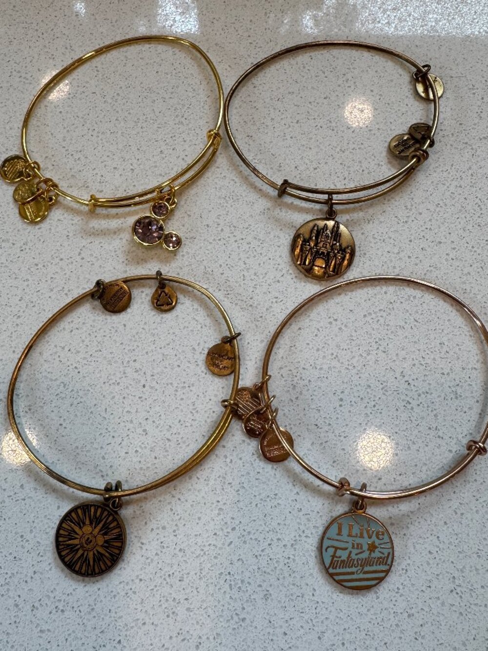 Alex and Ani Disney Charm Bracelet Bundle (4 Pieces)